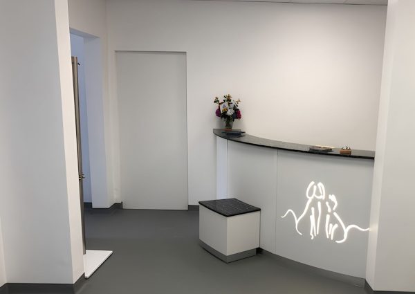 Individuell gefertigte Empfangstheke für einen professionellen ersten Eindruck.